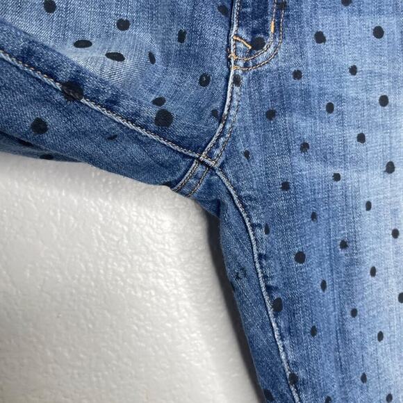 Current Elliott Womens Jeans Size 27 Denim Blue Polka Dot Skinny Leg Casual - Picture 10 of 14